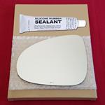 Mirror Glass Replacement + Silicone Adhesive for 1