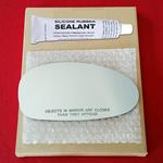 Mirror Glass Replacement + Silicone Adhesive for 9