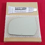 Mirror Glass Replacement + Silicone Adhesive for 1