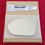 Mirror Glass Replacement + Silicone Adhesive for 1