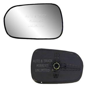 Clip On Driver right hand side wing door Silver mirror glass with backing plate #C-SN/R-RTTO07