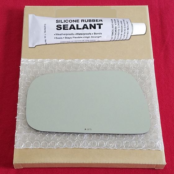 Mirror Glass Replacement + Silicone Adhesive for 9