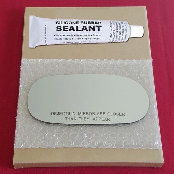 Mirror Glass Replacement + Silicone Adhesive for 9