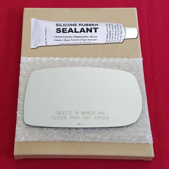 Mirror Glass Replacement + Silicone Adhesive for 1