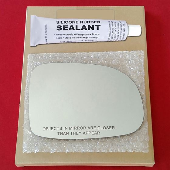 Mirror Glass Replacement + Silicone Adhesive for 9