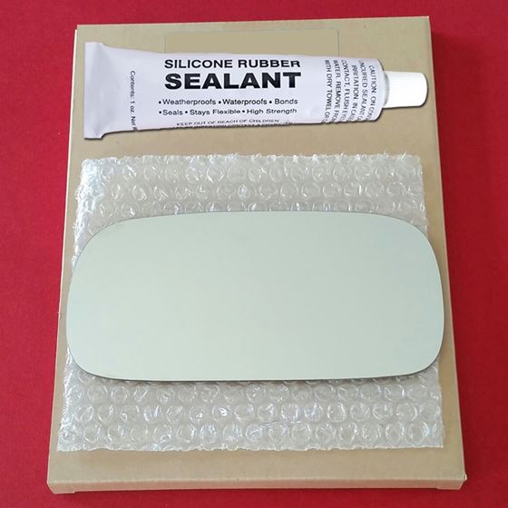 Mirror Glass Replacement + Silicone Adhesive for 0