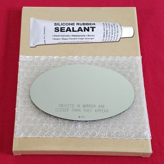 Mirror Glass Replacement + Silicone Adhesive for 0