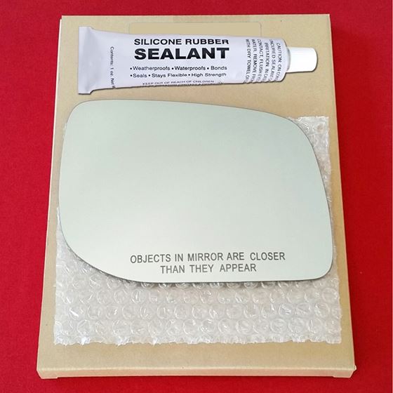 Mirror Glass Replacement + Silicone Adhesive for 9