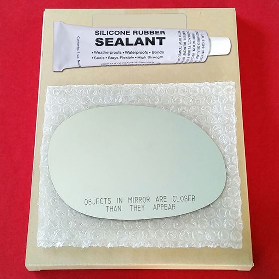 Mirror Glass Replacement + Silicone Adhesive for 0