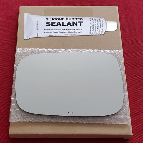 Mirror Glass Replacement + Silicone Adhesive for 1