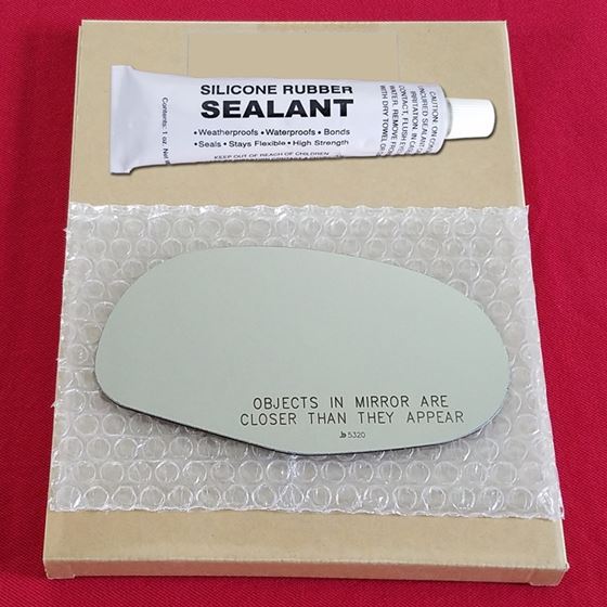 Mirror Glass Replacement + Silicone Adhesive for 0