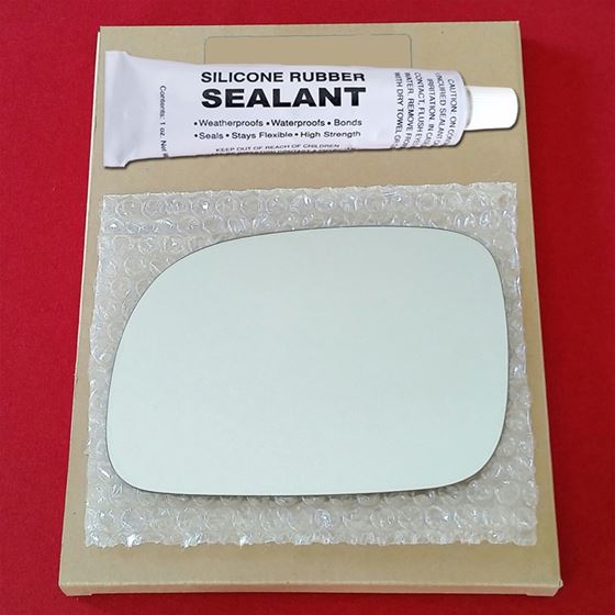 Mirror Glass Replacement + Silicone Adhesive for 9