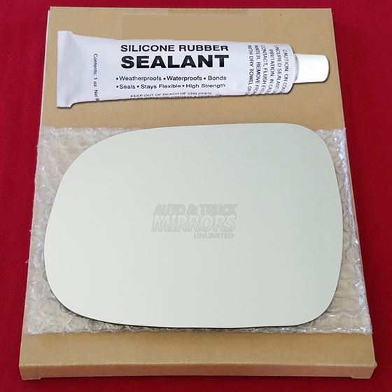 Mirror Glass Replacement + Silicone Adhesive for 1