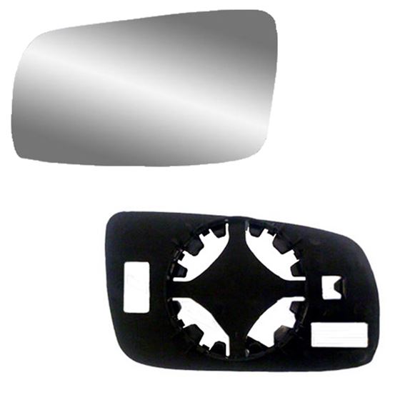 Fits Passat, Golf Driver Side Mirror Glass with Ba