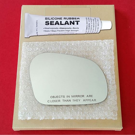 Mirror Glass Replacement + Silicone Adhesive for 9