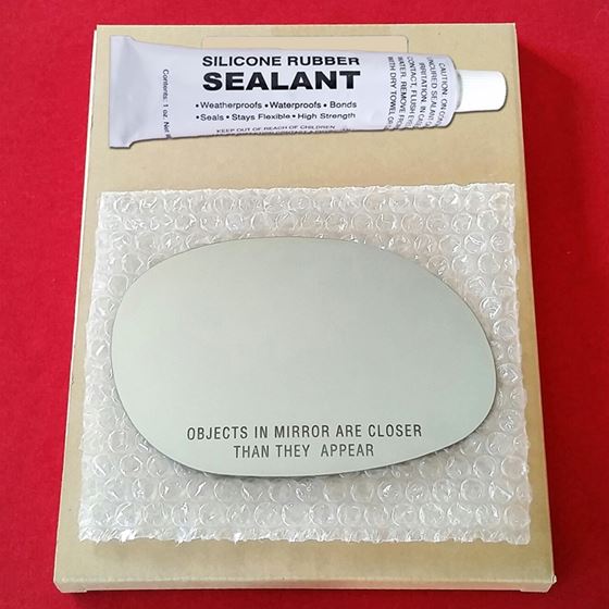 Mirror Glass Replacement + Silicone Adhesive for 0