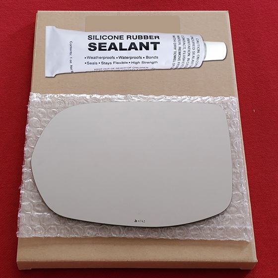 Mirror Glass Replacement + Silicone Adhesive for 1