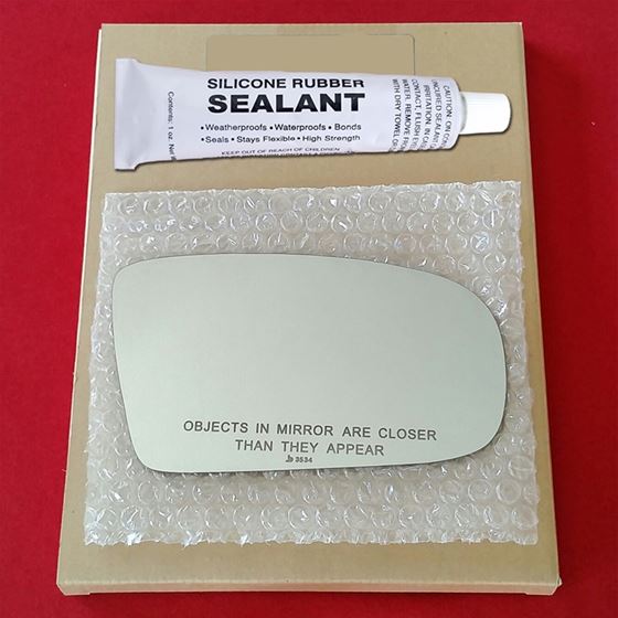 Mirror Glass Replacement + Silicone Adhesive for 9