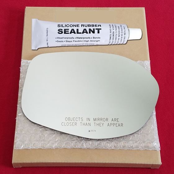 Mirror Glass Replacement + Silicone Adhesive for 1