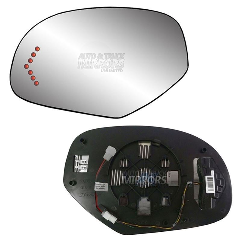 Fits 08-13 Chevrolet Tahoe Driver Side Mirror Glass with Back Plate - Signal and Heated 2011 Chevy Tahoe Driver Side Mirror Replacement